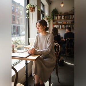 H&M Gray Long Sleeve Knit Dress